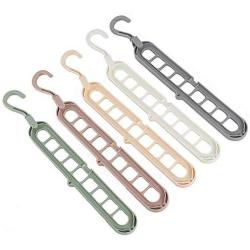 10pcs Random Color Creative 3D Space Saving Hanger Magic Clothes Hanger with Hook Closet Organizer Decoration