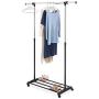 Whitmor Deluxe Adjustable Garment Rack - Rolling Clothes Organizer - Black and Chrome