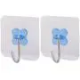 uxcell Home Wall Door No Scratch Towel Clothes Hanger Self Adhesive Seamless Hook 2pcs Blue