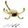 CERRXIAN Flexible Swivel Hook Wall Mounted Hanger Towel Clothes Hat Coat Bag European Style Vintage Multi Triple Hook for Bath Kitchen Garage Bedroom (Gold) CERRXIAN Flexible Swivel Hook Wall Mounted Hanger Towel Clothes Hat Coat Bag European Style Vintage Multi Triple Hook for Bath Kitchen Garage Bedroom (Gold)