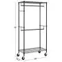 Finnhomy Heavy Duty Rolling Garment Rack Clothes Rack with Double Hanger Rods and Shelves, Portable Closet Organizer with Wheels, 1″ Diameter Thicken Steel Tube Hold Up to 300Lbs, Black Finnhomy Heavy Duty Rolling Garment Rack Clothes Rack with Double Hanger Rods and Shelves, Portable Closet Organizer with Wheels, 1″ Diameter Thicken Steel Tube Hold Up to 300Lbs, Black