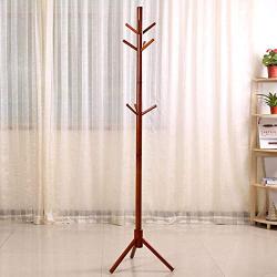 MAFYU Coat Rack European Solid Wood Nine Hanger Stand Style Coat Rack Tripod Three Foot Support Drying Hanger Bedroom Clothes Storage Rack