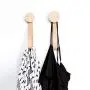 Round Beech Wood Wall Closet Coat Hook/Hanger with Leather Strap
