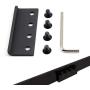 PeggyHD 12FT Heavy Duty Sliding Barn Door Hardware Kit Double Wood Door Track Roller Kit Wall Mounted J Shape Hanger (2 x Door Set)