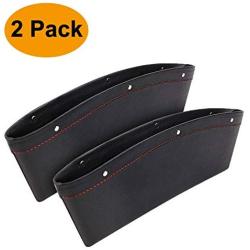 U [2 Pack Car Seat Gap Organizer,Car Pockets Between Seats Car Pocket Organizer PU Full Leather Storage Boxes Universal for Phone Keys Cards Pens Coins