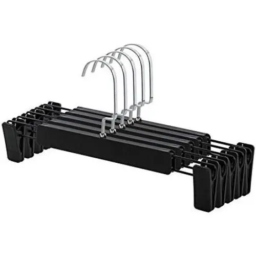 Iddefee Clothes Hanger Pack of 12 Simple Plastic Pants Hangers with Clips Jeans Skirt Hanger Clip Black Pants Hangers (Color : Black, Size : 3116cm) Iddefee Clothes Hanger Pack of 12 Simple Plastic Pants Hangers with Clips Jeans Skirt Hanger Clip Black Pants Hangers (Color : Black, Size : 3116cm)