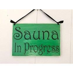 Sauna In Progress 8x6 Soft Voices Please Therapy Spa Salon (Choose Color) Rustic Sign Welcome Home Office Door Hanger Custom