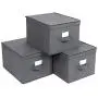 SONGMICS Set of 3 Foldable Storage Boxes with Lids, Fabric Cubes with Label Holders, Storage Bins Organiser, 11.8 SONGMICS Set of 3 Foldable Storage Boxes with Lids, Fabric Cubes with Label Holders, Storage Bins Organiser, 11.8