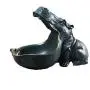 Hippopotamus Storage Boxes Statues Crafts Hippo Ornament Figurines Desktop Decoration Home Accessories Gift Porch Remote Control Storage Resin Sculpture (Retro Blue)