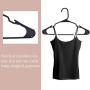 JS HANGER Plastic Suit Hangers 16.5 inch Width with Non Slip Grooves 50 Pack Black Clothes Hangers