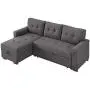 LILOLA Lucca Gray Linen Reversible Sleeper Sofa Storage Chaise LILOLA Lucca Gray Linen Reversible Sleeper Sofa Storage Chaise