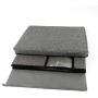 Tuokor Fabric Storage Bins with Lid, 2 Handles and Clear Window, 16x12x10 inches (LxWxH) Washable Foldable Storage Basket Cube Boxes 3-Pack, Gray