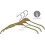 Durable Wooden Clothes Hangers in Natural Finish with Soft Non-slip Strips, boxes of 25 by The Great American Hanger Company