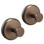 HOME SO Bathroom Hook with Suction Cup Holder - Removable Shower & Kitchen Bronze Hooks Hanger for Towel, Bath Robe, Coat, Loofah (2-Pack)