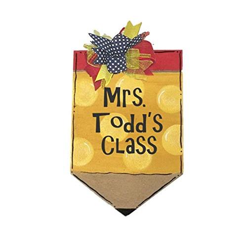 Pencil Wood Door Hanger, Teacher Name Sign, Back to School Sign, Teacher Gift, Classroom Decoration, Wood Wreath Sign, Teacher Appreciation Gift, Hort