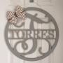 Circular Family Monogram Door Hanging - Personalized Last Name Door Hanger - Wood Circle Door Hanger - Wedding Gift - Housewarming Gift