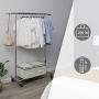 SONGMICS Clothes Rack on Wheels, Heavy Duty Garment Rack with Extendable Hanging Rail, Holds up to 200 lb, Collapsible Clothing Rack UHSR13S