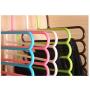 Junson Suit Hanger Multifunctional Five-Layer Pants Rack Drying Rack Candy Color Plastic Tie Storage Rack(Blue) Clothes Hanger