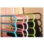 Junson Suit Hanger Multifunctional Five-Layer Pants Rack Drying Rack Candy Color Plastic Tie Storage Rack(Blue) Clothes Hanger