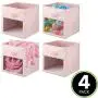 mDesign Soft Fabric Closet Storage Organizer Cube Bin Box, Clear Window and Handle - for Child/Kids Room, Nursery, Playroom, Furniture Units, Shelf - 11" High, 4 Pack - Pink/White Polka Dots mDesign Soft Fabric Closet Storage Organizer Cube Bin Box, Clear Window and Handle - for Child/Kids Room, Nursery, Playroom, Furniture Units, Shelf - 11" High, 4 Pack - Pink/White Polka Dots
