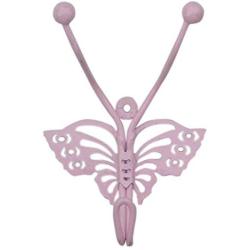 Indianshelf Handmade 1 Artistic Vintage Pink Metal Butterfly Coat Hooks Hangers/Hooks for Hanging