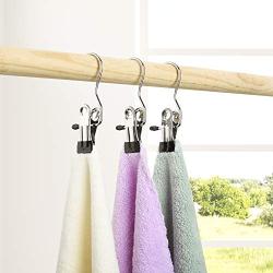 HOUSE DAY Laundry Hook Boot Hanger with Clips Portable Clothes Pins Hangers Home Travel Utility Hooks (24 Pack)