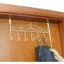 VIASA_ 2Pc Door Hook Bath Towel Hooks Over The Door Decorative 7 Hook Rack Clothes Coat Belt Hanger Wall Mount Storage Shelf