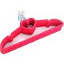 Alger Max 10 Pack Heart Style Plastic Clothes Hangers with Hook Non-Slip Heavy Duty Suit Hangers Space Saving Organizer 22LBS Capacity for Bedroom Closet Clothes Rose Red