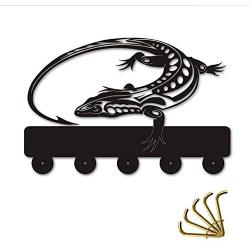 GFDEA Coat Racks Coat Hooks Lizard Unique Design Wooden Hanger Creative Gift Clothes Hat Key Hook/Coat Rack/Wall Hook Home Decoration Wall Stickers Kitchen Bathroom Towel Hook,Black Over Door Hooks