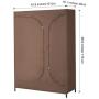 LANGRIA Heavy Duty Wire Shelving Garment Rack Clothes Rack, Portable Clothes Closet Wardrobe,Compact Zip Closet, Extra Large Wardrobe Storage Rack/Organizer, Hanging Rod,Capacity 420 lbs, Dark Brown