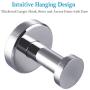 Robe Towel Hook Polished Chrome, APLusee SUS304 Stainless Steel Modern Utility Coat Holder Round Shower Cloth Hanger, Bathroom Kitchen Garage Storage