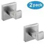 Nolimas Bathroom Towel Hook SUS304 Stainless Steel Square Clothes Coat Robe Hooks Cabinet Closet Door Sponges Hanger for Bath Kitchen Garage,Heavy Duty Wall Mounted,Brushed Nickel Finish,2pack