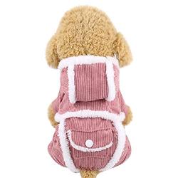 Pet Costume ,Longay Pet Cat Dog Hooded Jacket Winter Warm Clothing Dress Thicken Clothes (Pink, XXL)