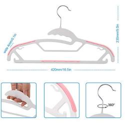 S-shaped Lightweight Non-Slip Durable Clothes Hangers, 20 Packs, 360° Swivel Hook, Strap Hooks, Space Saving(Pink)