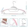 S-shaped Lightweight Non-Slip Durable Clothes Hangers, 20 Packs, 360° Swivel Hook, Strap Hooks, Space Saving(Pink)