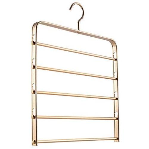 5 Layers Metal Clothes Hanger Tie Belt Storage Rack Scarf Ties Hanger Hook Belt Tie Scarf Organizer Holder Pants Drying Rack Wraps Shawl Hanger Closet Organizer Hanging Wardrobe Storage Supplies