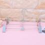 Milue 10Pcs Home Adjustable Stand Clip Clothes Pants Skirt Hanger Antiskid Drying Rack (Pink)