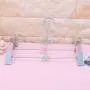 Milue 10Pcs Home Adjustable Stand Clip Clothes Pants Skirt Hanger Antiskid Drying Rack (Pink)