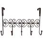 Dingang Over The Door 5 Brown Hanger Rack - Decorative Metal Hanger Holder for Home Office Use