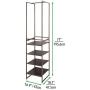 mDesign Modular Closet Organizer System, Vertical Storage Unit - Sturdy Steel Frame, Wood Shelves and Garment Rack for Bedroom, Hallway, Entryway, Closets, Set of 2 - Charcoal Gray/Black