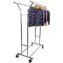 Wichai Shop Double Rail Garment Rack Commercial Rolling Hanger Clothing Grade Collapsible Cloth Heavy Duty Adjustable Wichai Shop Double Rail Garment Rack Commercial Rolling Hanger Clothing Grade Collapsible Cloth Heavy Duty Adjustable