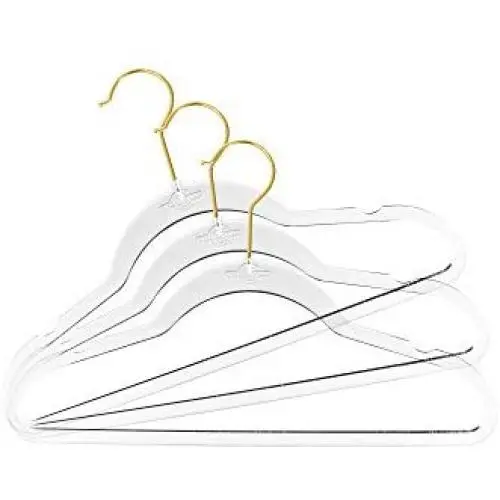 NEW EXCLUSIVE INNOVATION by Closet Complete: Perfectly sized for Kids & Babies, COMPLETELY CLEAR, Space Saving, INVISIBLE HANGERS, Ultra-Thin ACRYLIC HANGERS, GOLD Hooks, Set of 10 NEW EXCLUSIVE INNOVATION by Closet Complete: Perfectly sized for Kids & Babies, COMPLETELY CLEAR, Space Saving, INVISIBLE HANGERS, Ultra-Thin ACRYLIC HANGERS, GOLD Hooks, Set of 10