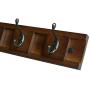 NIKKY HOME Wall Mounted Movable Coat Rack Hanger 5 Dual Hooks for Bags Clothes in Hallway Entryway Bedroom Bathroom, Dark Brown