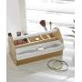 Umbra Toto Storage Boxes (Long), Perfect for Organizing Makeup, Brushes, Jewelry, Stationery, and More, Birch Wood Metal Finish, Natural/White
