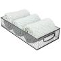 mDesign Plastic Stackable Storage Container Bin with Handles - Bathroom Cabinet Organizer for Makeup, Shampoo, Conditioner - 16" Long, 2 Pack - Smoke Gray