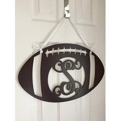 Monogram Football Door Hanger - Fall Football Monogram - Football Initial Wreath - Sports Door Hanger - Football Team Door Hanging