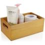 A+Selected Pine Wood Organizer Open Boxes 4 Packs, 6x10 Wooden Storage Container with Handle for Bathroom and Kitchen