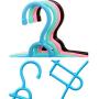 Plastic Cloth Hanger Space Saver Non-Slip Hook Clothes Holder Drying Rack Clothing Organizer 3 Layers Fish Bone Shaped 5pcs Random Color