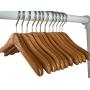 NAHANCO MINI812 Deluxe Flat Wooden Pet, Doll Clothes, Accessory, Jewelry Hanger with Chrome Hook Ball end, 8", Natural (Pack of 12)