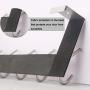 WEBI Over The Door Hook Door Hanger:Over The Door Towel Rack with 6 Hooks for Hanging Coats,Door Towel Hanger Door Coat Hanger Over Door Coat Rack for Towels,Clothes,Back of Bathroom,Silver
